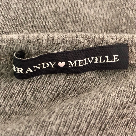 Brandy Melville Gray Ribbed Long Sleeve Henley - Picture 4 of 6